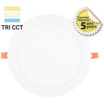 Miidex Lighting Plafonnier LED Slimy CCT 24 W Ø300 mm – Dimmable, Blanc