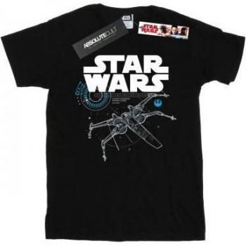 Camisa Star Wars Junior Último Jedi X‑Wing 7–8 años Negra