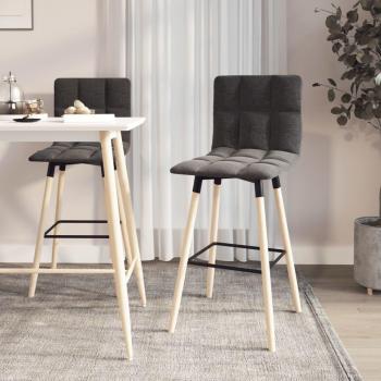 Stoff-Barhocker (Dunkelgrau) – 2 Stück – Vidaxl