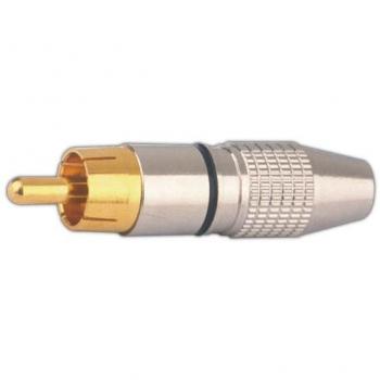 Conector RCA Macho Amarelo Dourado