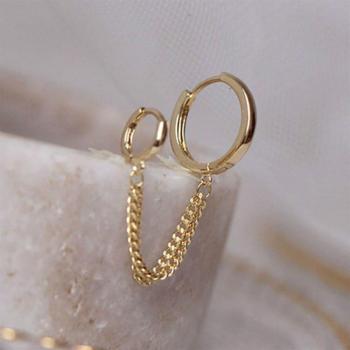 Aretes Minimalistas Oro Clip Mujer