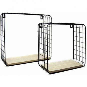 Legno-Metallo Cubo Mensole: Design Contemporaneo, Colore Nero
