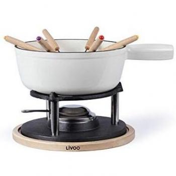 Livoo Set per Fonduta Tradizionale 2,6 L Bianco