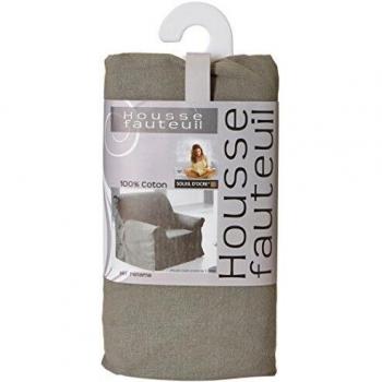 Housse de Fauteuil en Coton Gris 90 x 90 x 60 cm