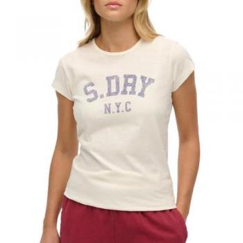 Superdry Leicht strukturiertes T-Shirt in Wollweiß