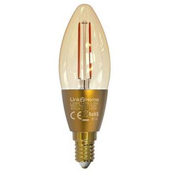 Link2Home Wi-Fi E14 Candle Filament LED Bulb Dimmable 400 lm 4.5W
