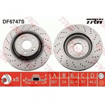 TRW Disco freno BMW,MINI DF6747S