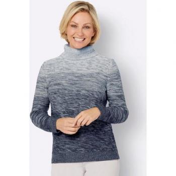 Stilvoller Rollkragenpullover für Damen, Gr. 46, mehrfarbig