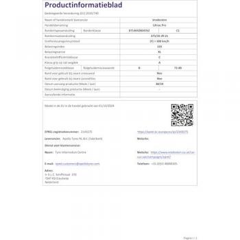 Vredestein Ultrac Pro 275/35 R21 103Y (Estate)