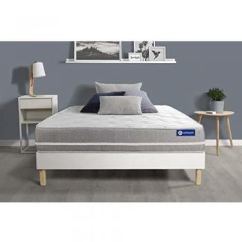 Matelas Ressorts ensachés ACTIFLEX Touch 90x190 3zones de Confort + sommier KIT Blanc