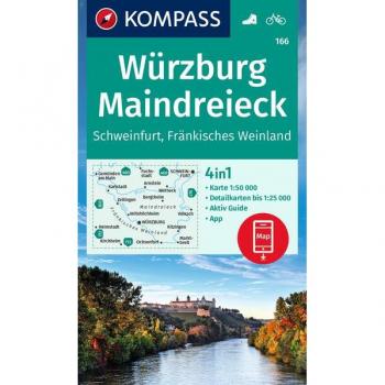 KOMPASS Wanderkarte 166 Würzburg, Maindreieck, Schweinfurt, Fränkisches Weinland