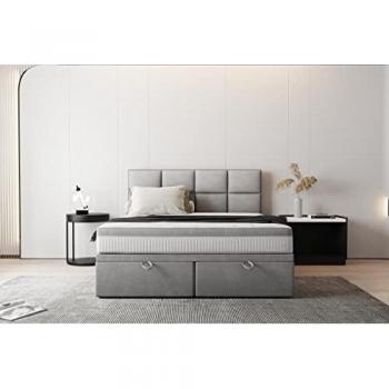 Tropea Boxspringbett mit Bettkasten 140x200 in Grau
