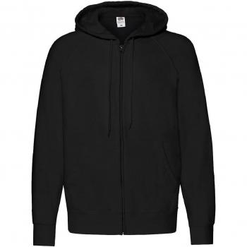 Black Men's Lightweight Full Zip Hoodie (S)