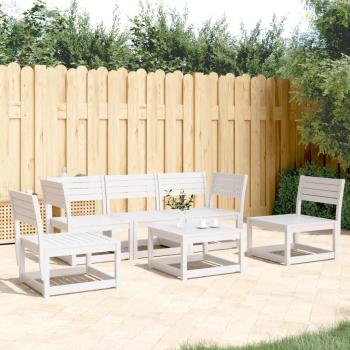 5 Piece Patio Sofa Set White Solid Wood Pine vidaXL