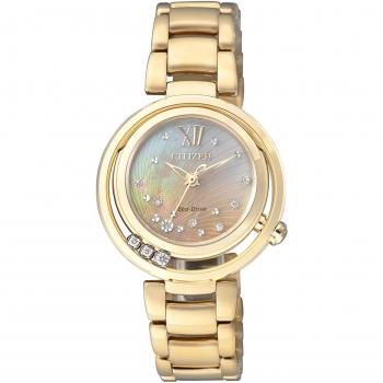 Citizen Lady's Analog Quartz Wristwatch EM0325-55P Stainless Steel