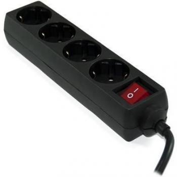 Regleta de alimentación 3GO REG4/ 4 Tomas/ Cable 1.7m/ Negra