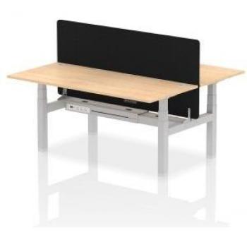 Air B2B 1800 × 800 mm Adjustable Dual Bench with CP Maple/Silver & Integrated Screen