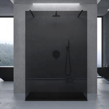 Paroi de Douche Moderne 140cm Gris Teinté Verre 10mm