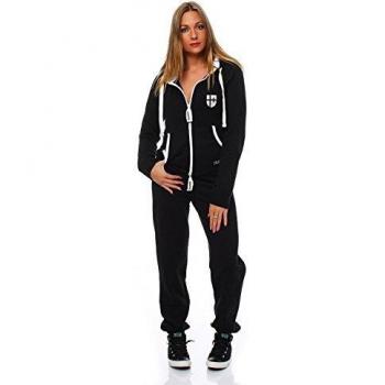 Hoppe Gennadi Damen Trainingseinheit: Slim Fit Jumpsuit – Schwarz – XXL