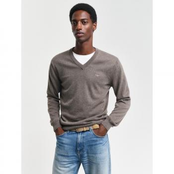Gant Baumwolle/Wolle V-Pullover in Schwarz
