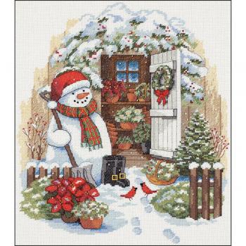 Garden Shed Snowman Counted Cross Stitch Kit by Dimensions 08817 Free P+P