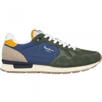 Pepe Jeans Sneaker Bassa Brit Camp Grigio Chiaro / Oliva EU 40