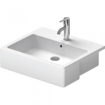 Duravit Vero Halbeinbauwaschtisch 55x47cm, mit 1 Hahnloch, Überlauf, weiß