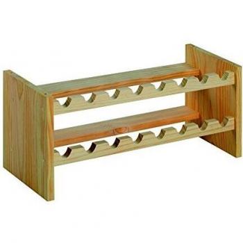 Katea16 Line Bottle Rack Solid Pine Wood 64 x 27 x 4.5 cm Beige