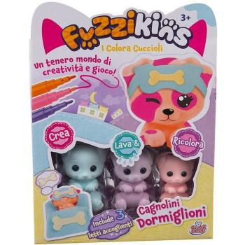 Set Pet Fuzzikins Assortiti: 3 Cuccioli + 3 Pennarelli Lavabili