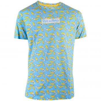 Rick & Morty Men's Banana AOP Long Sleeve Tee (XL) Blue