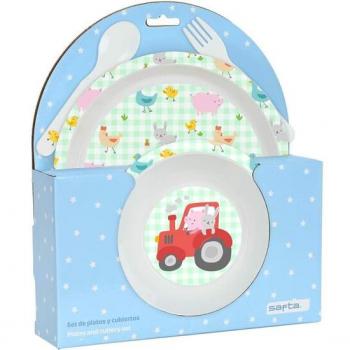 Set de Louça Infantil Safta Granja em PVC