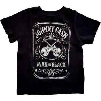 Maglietta Ragazzi Johnny Cash Uomo in Nero