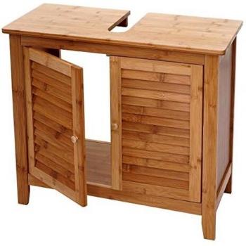 MOBILIER Sous-Lavabo HWC‑B18 – Armoire Bambou 60x67x30 cm