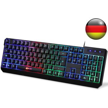 KLIM Chroma Teclado para Juegos USB en Alemán – Alto Desempeño – Iluminación RGB – Teclado Gaming
