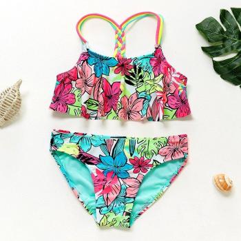 Two-Piece Ruffled Bathing Suit for Girls
