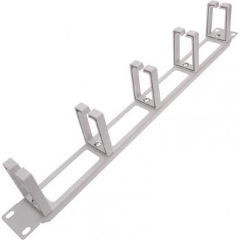 Rackmatic 1HE Kabelordner 19, 5 Ringe, Rangierpanel – weiß