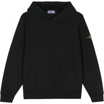 Haut à capuche noir pour enfant Stone Island Junior