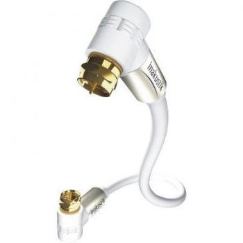 InaKustik HDTV F-Plug Antennenkabel 7,50m Weiß 100 dB 90° Stecker