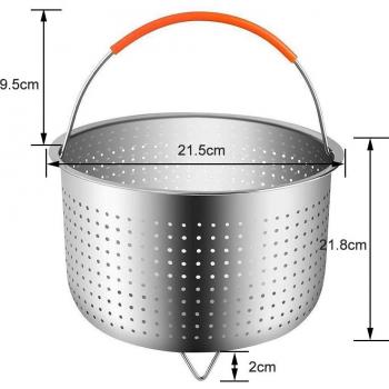 Panier pour cuisson à la vapeur, compatible avec divers autocuiseurs, en acier inoxydable