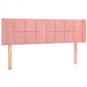 Testiera ad Orecchio Rosa 147x16x78/88 cm in Velluto cod mxl 49558
