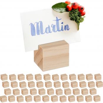 Relaxdays Holz-Set: 48 Tischkartenhalter für elegante Tische