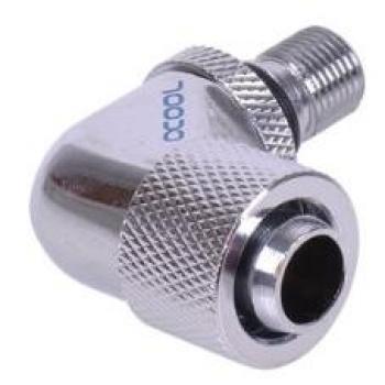 Alphacool 1046 90‑Grad Adapter für Eheim – 13 mm / 10 mm, chromfarben