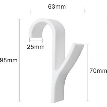 Porte-écharpe à pliage pour radiateur de serviette chauffante, 2 pièces, blanc
