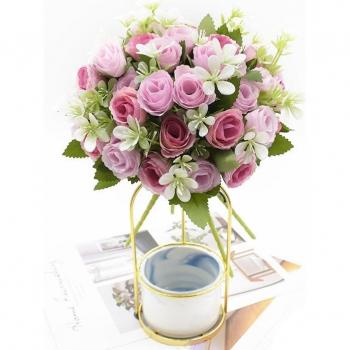 Ramo de Novia de Flores Artificiales Rosa 28CM