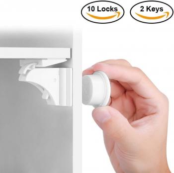 BALFER Baby Safety Cabinet Locks Set 10 Locks+2 Keys