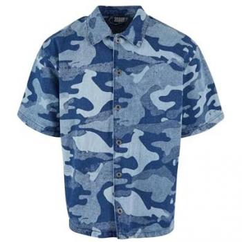 Camicia A Maniche Corte Camo Blu Urban Classics 4XL