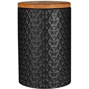 Geometric Black Tri Canister for Tea, Coffee, Sugar, Biscuits