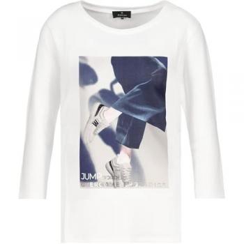 Monari Damen Kurzarm T-Shirt mit Fotoprint, Größe 40, Farbe Creme