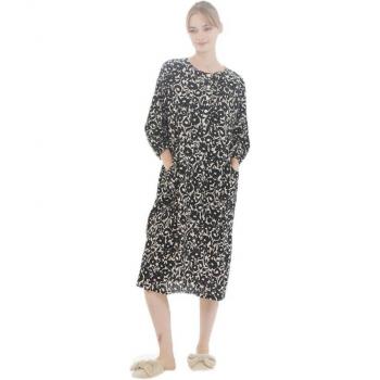 Nightdress with Floral Frills – Black
