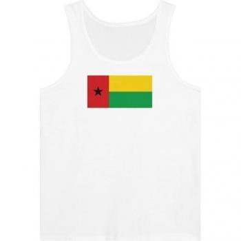 100% Cotton White Sleeveless Shirt – Guinea‑Bissau Edition